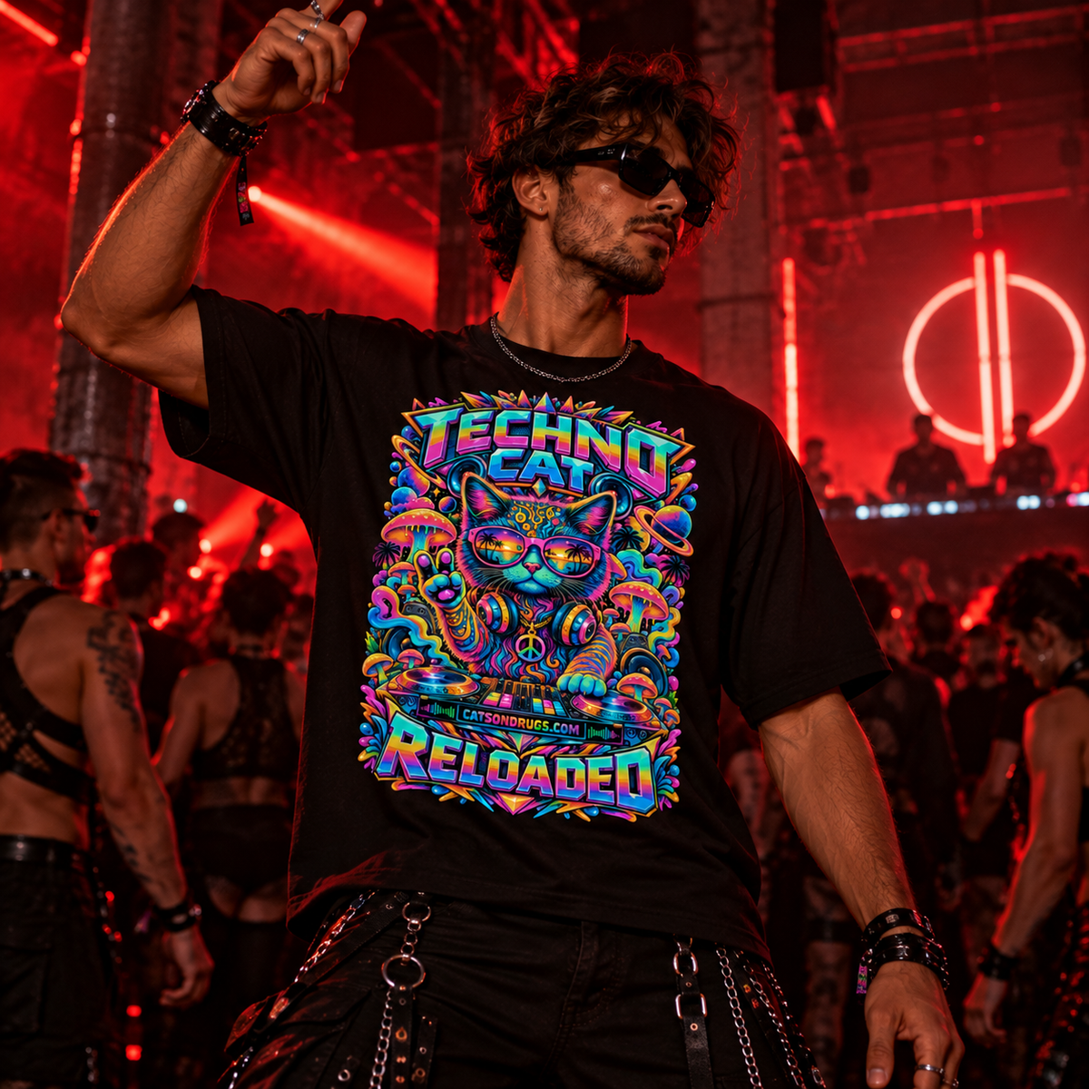 Techno T-Shirt | Techno Cat | Ecstasy Edition