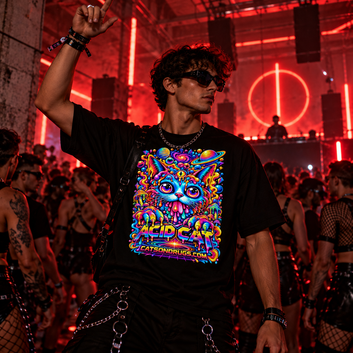 Acid Cat | Psychedelic T-Shirt | Ecstasy Edition