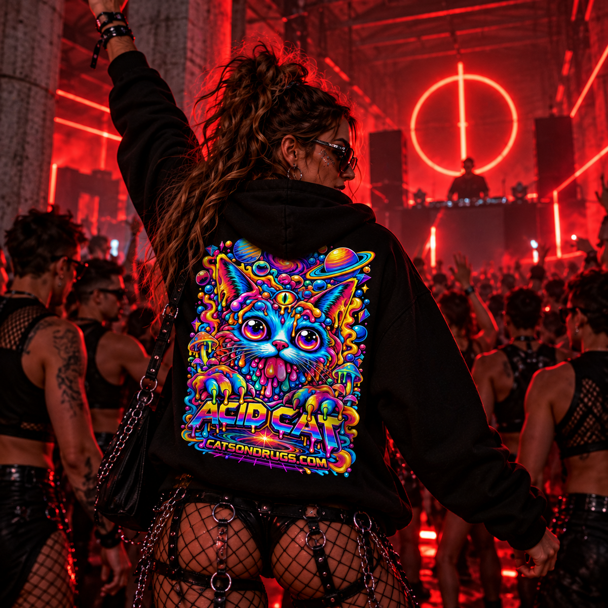 Acid Hoodie | Psychedelic Acid Cat