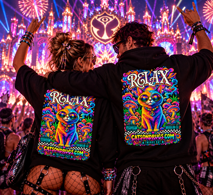 Trippy Hoodie | Psychedelic Relax Cat