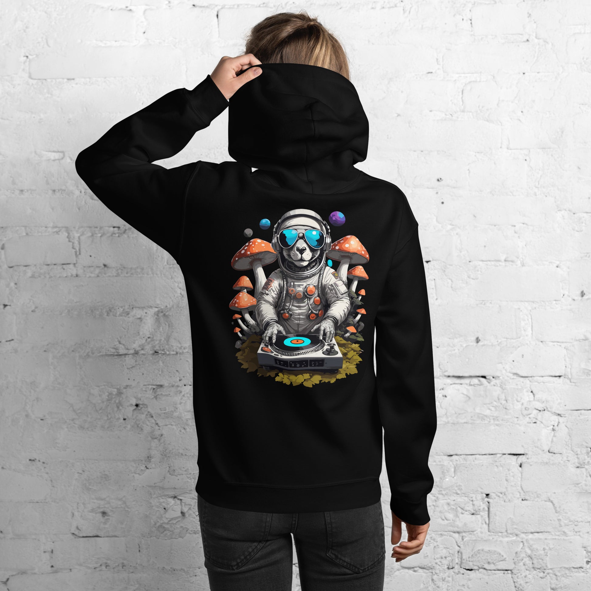 Psychedelic Astronaut Hoodie Outfit for Women from catsondrugs.com
