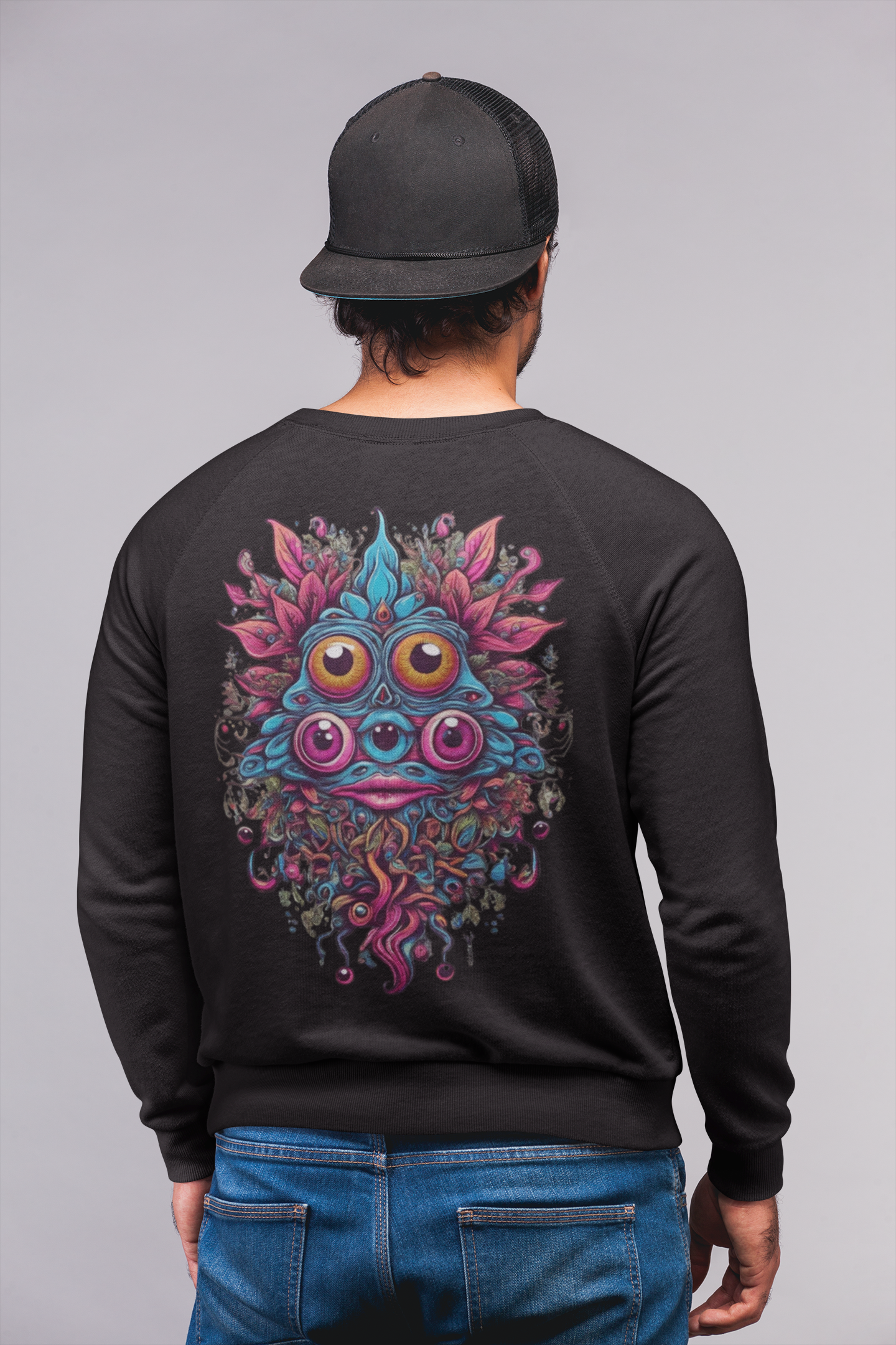 Psychedelic Creature • Premium Techno Sweatshirt - CATSONDRUGS.COM