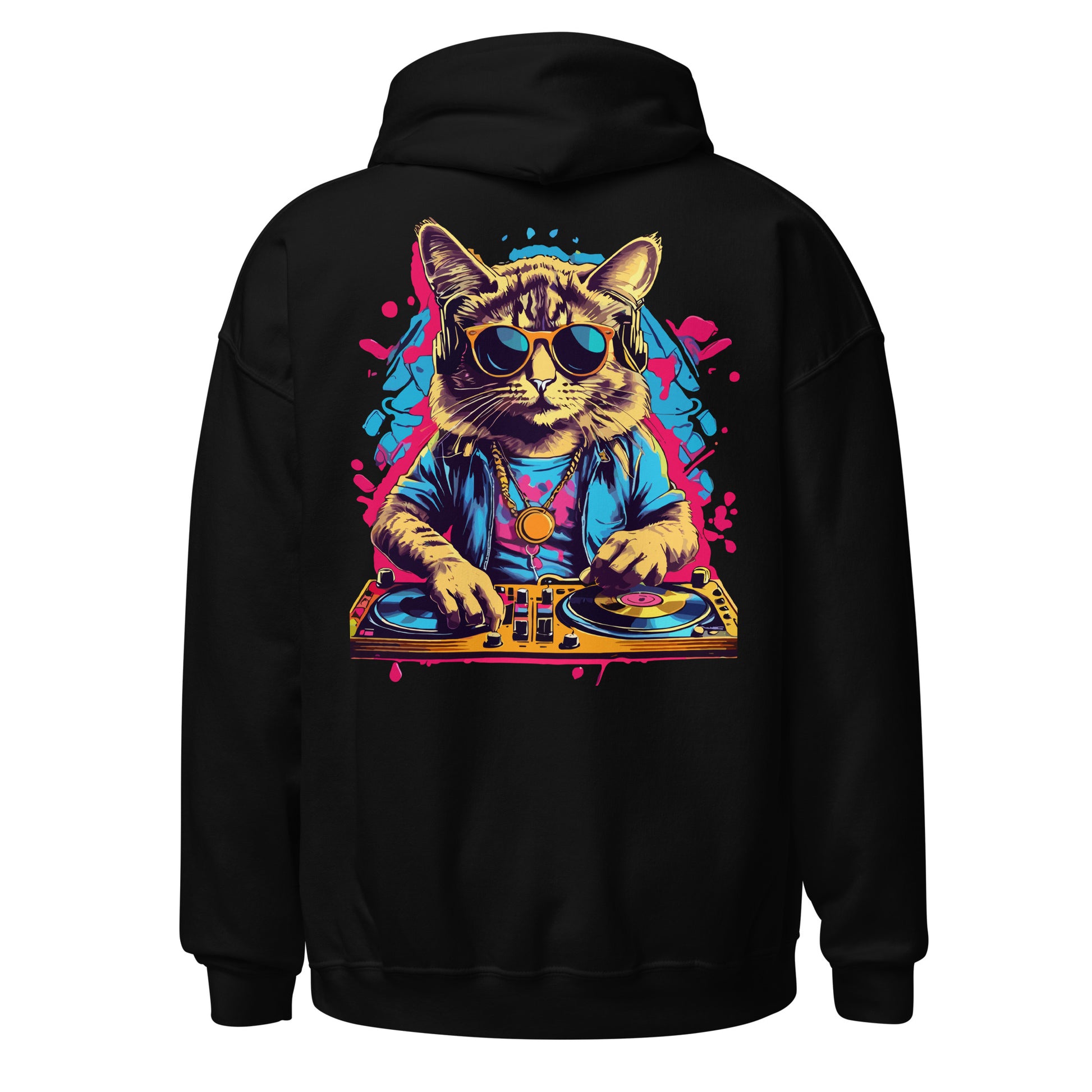Psychedelic DJ Cats Hoodie – stylischer Hoodie für Techno Fans