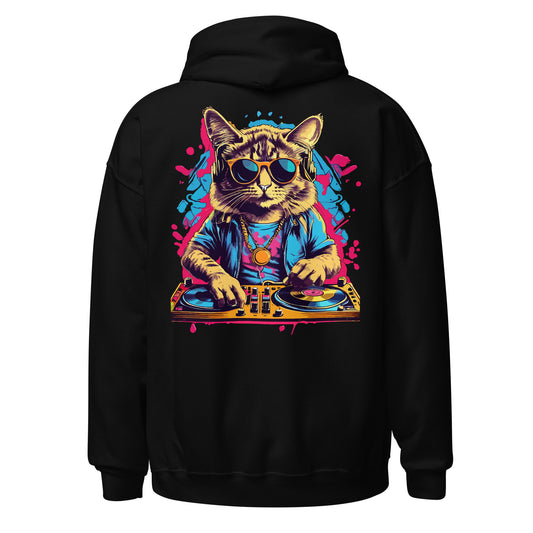Psychedelic DJ Cats Hoodie – stylischer Hoodie für Techno Fans