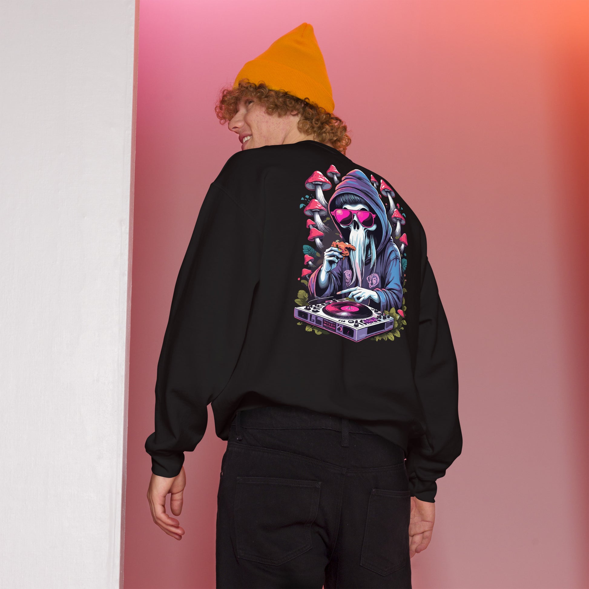 Psychedelic DJ Sweatshirt for Men from catsondrugs.com