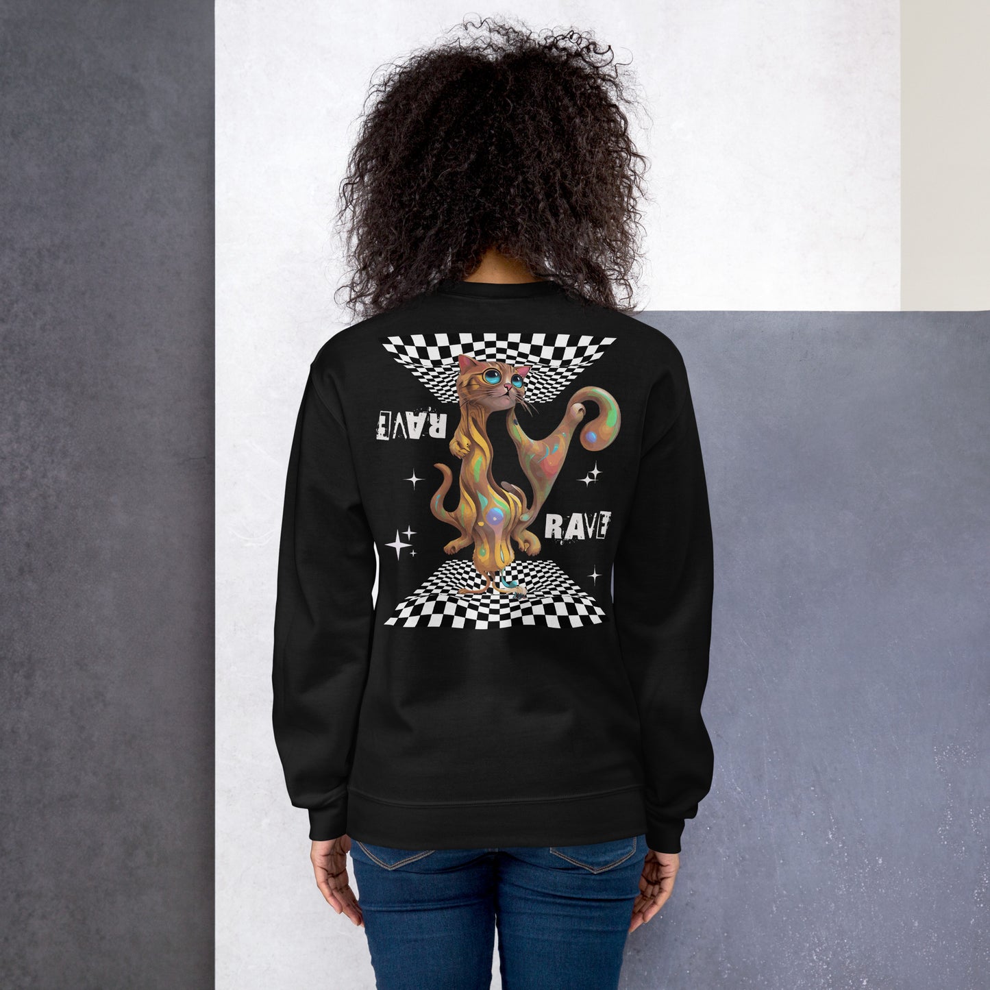 Psychedelic Rave Cat Sweatshirt