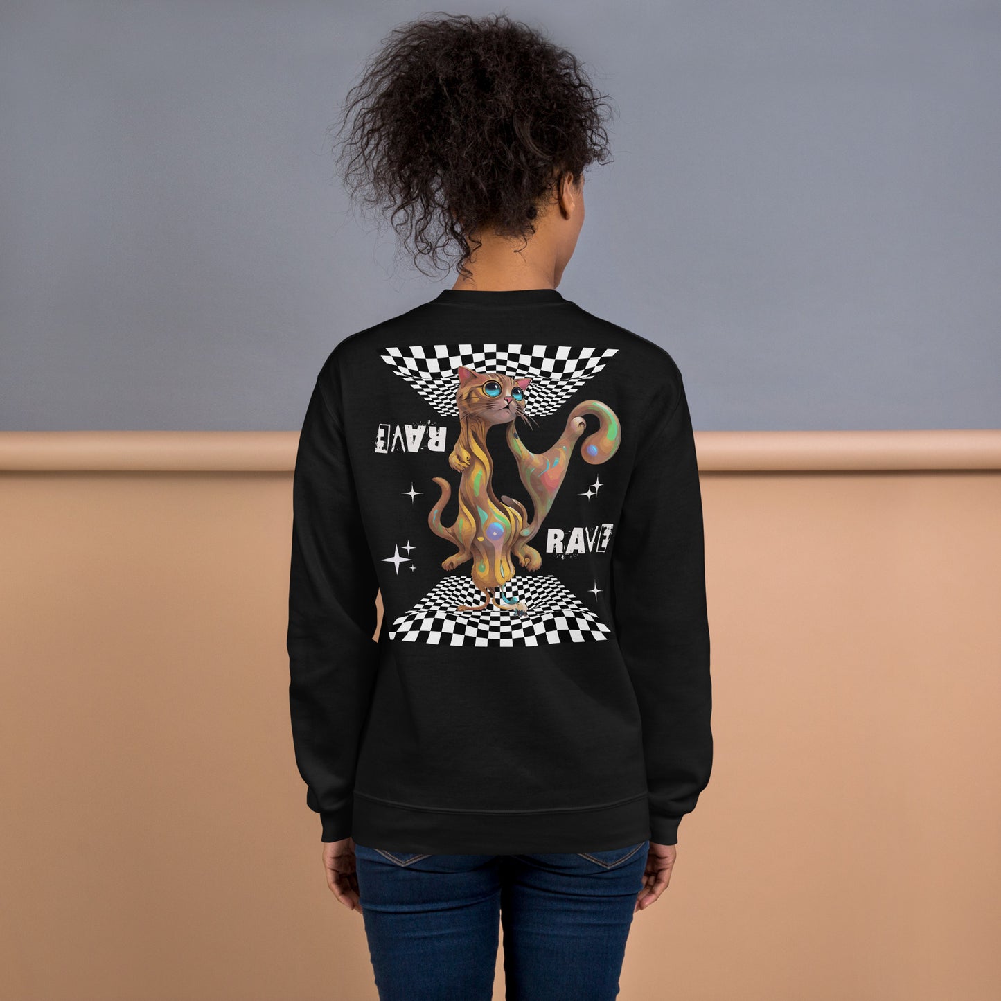 Psychedelic Rave Cat Sweater