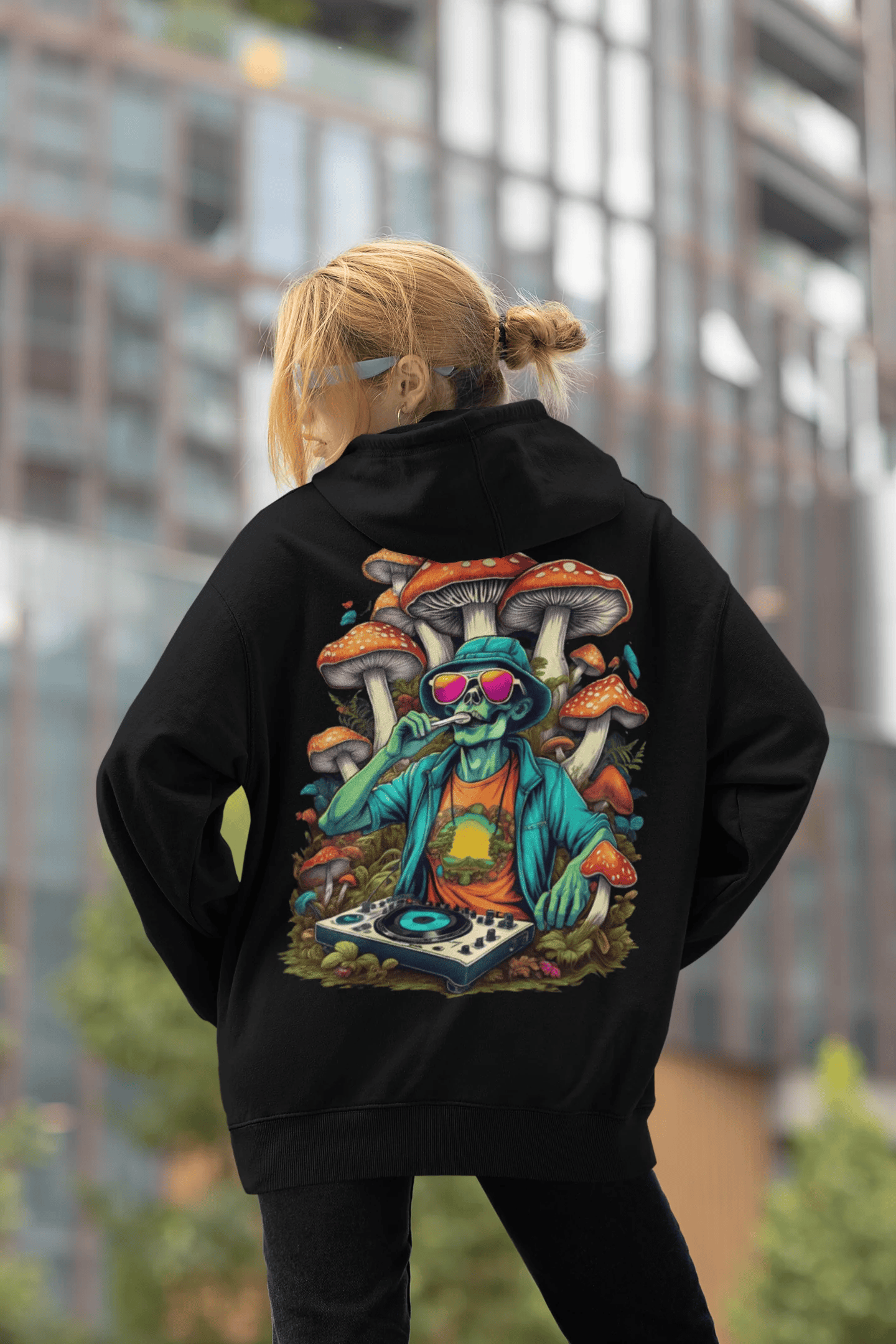 Rave Hoodie | Trippy Mushroom DJ