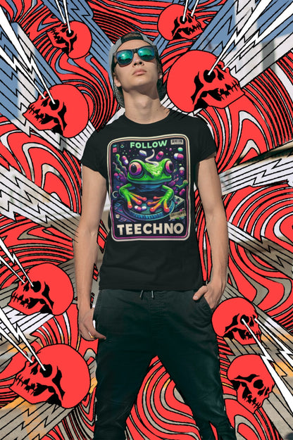 Psychedelic trance wear T-Shirt featuring rave frog design