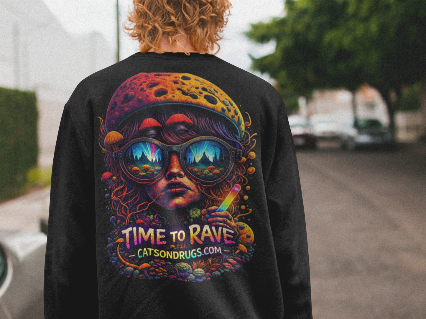 Psychedelisches Streetwear Rave Sweatshirt