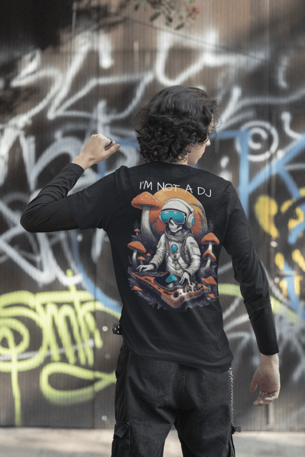 Rave-Sweatshirt mit futuristischem Universum-Motiv – Rave Mode Deutschland