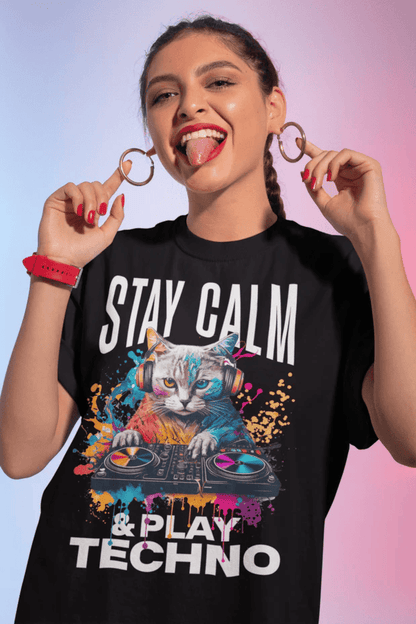 Rave Cat Techno Shirt Women's from catsondrugs.com