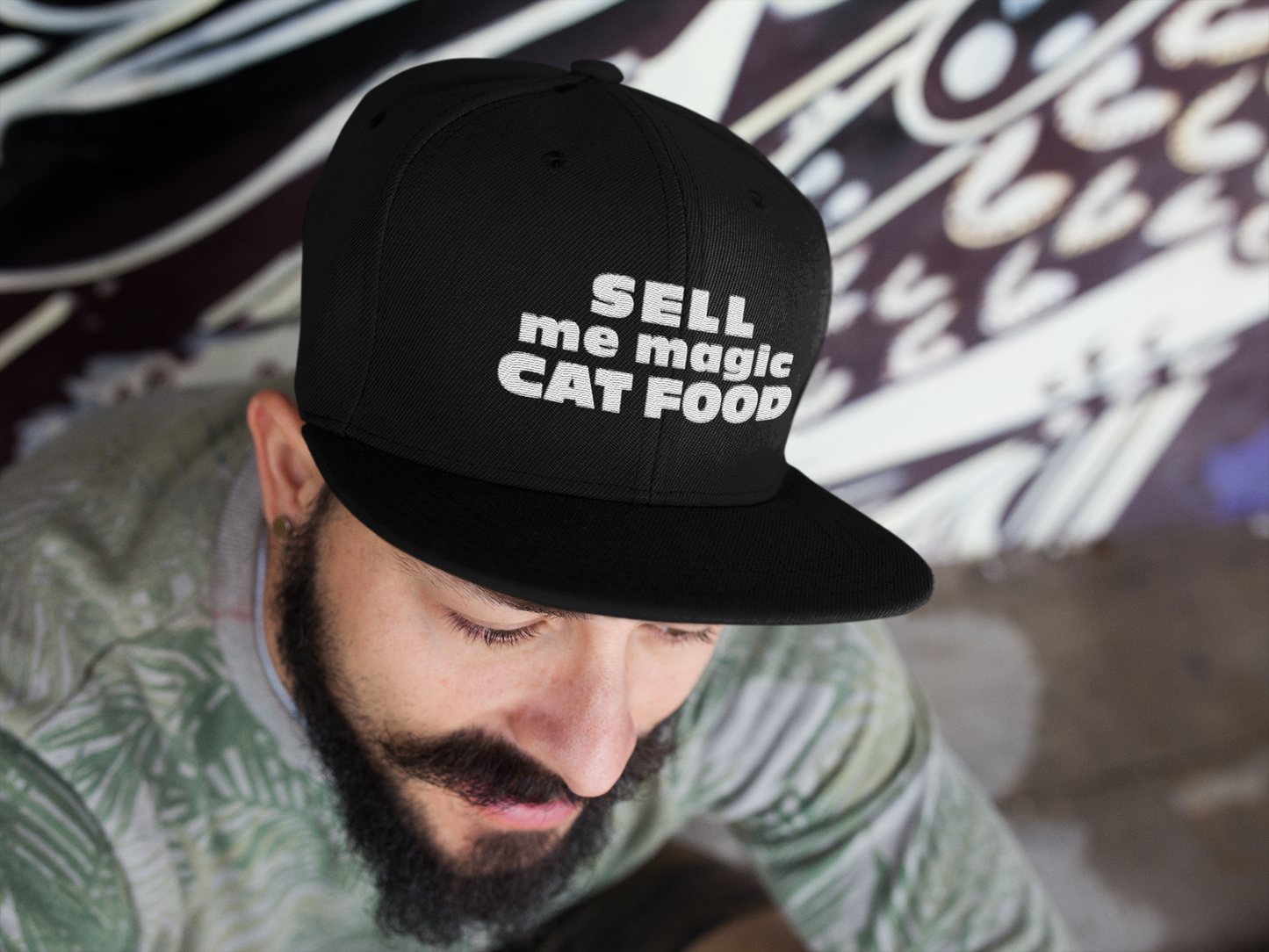 Rave Hat • Sell me magic cat food (Snapback Hat) - CATSONDRUGS.COM