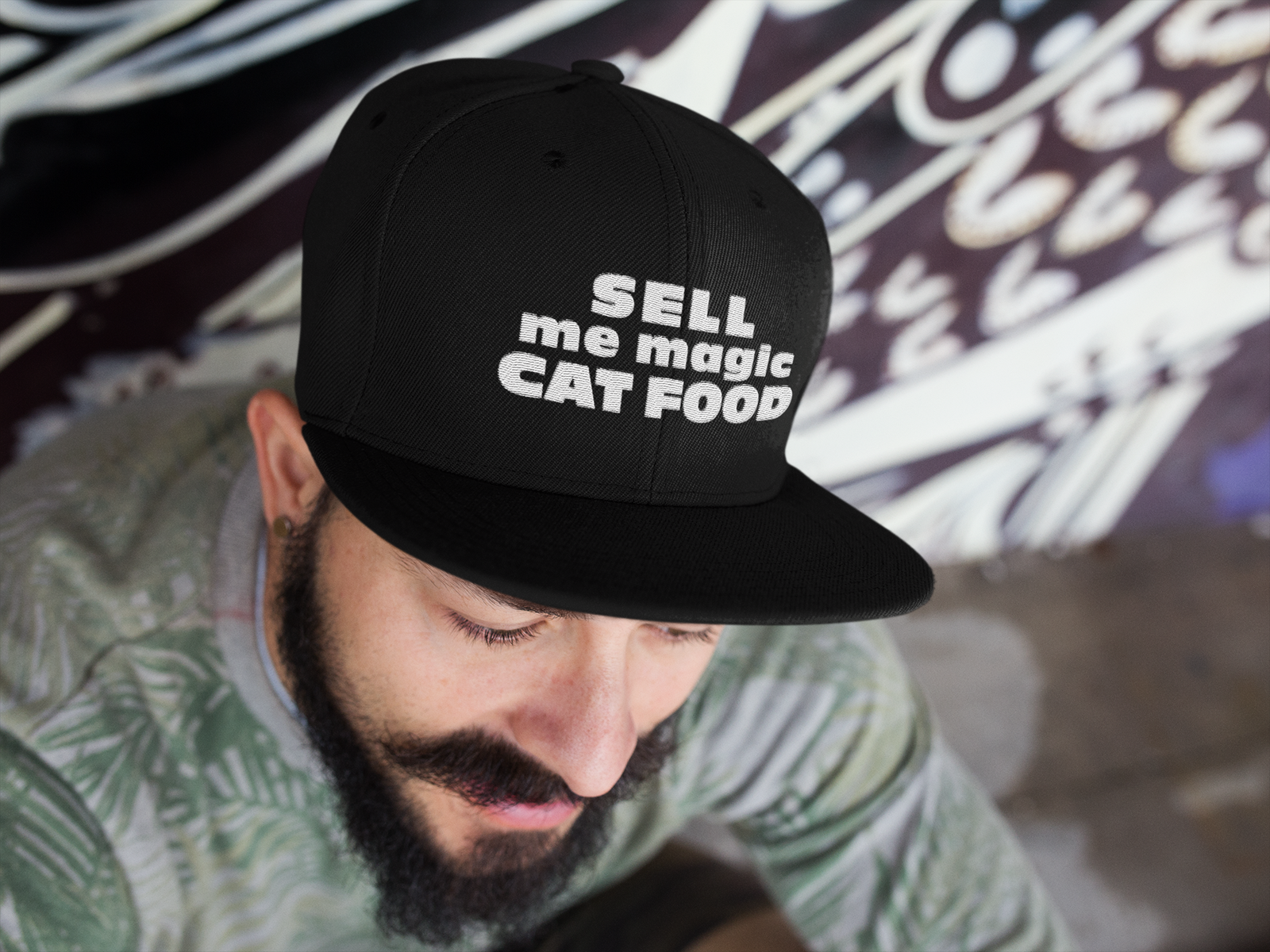 Rave Hat • Sell me magic cat food (Snapback Hat) - CATSONDRUGS.COM