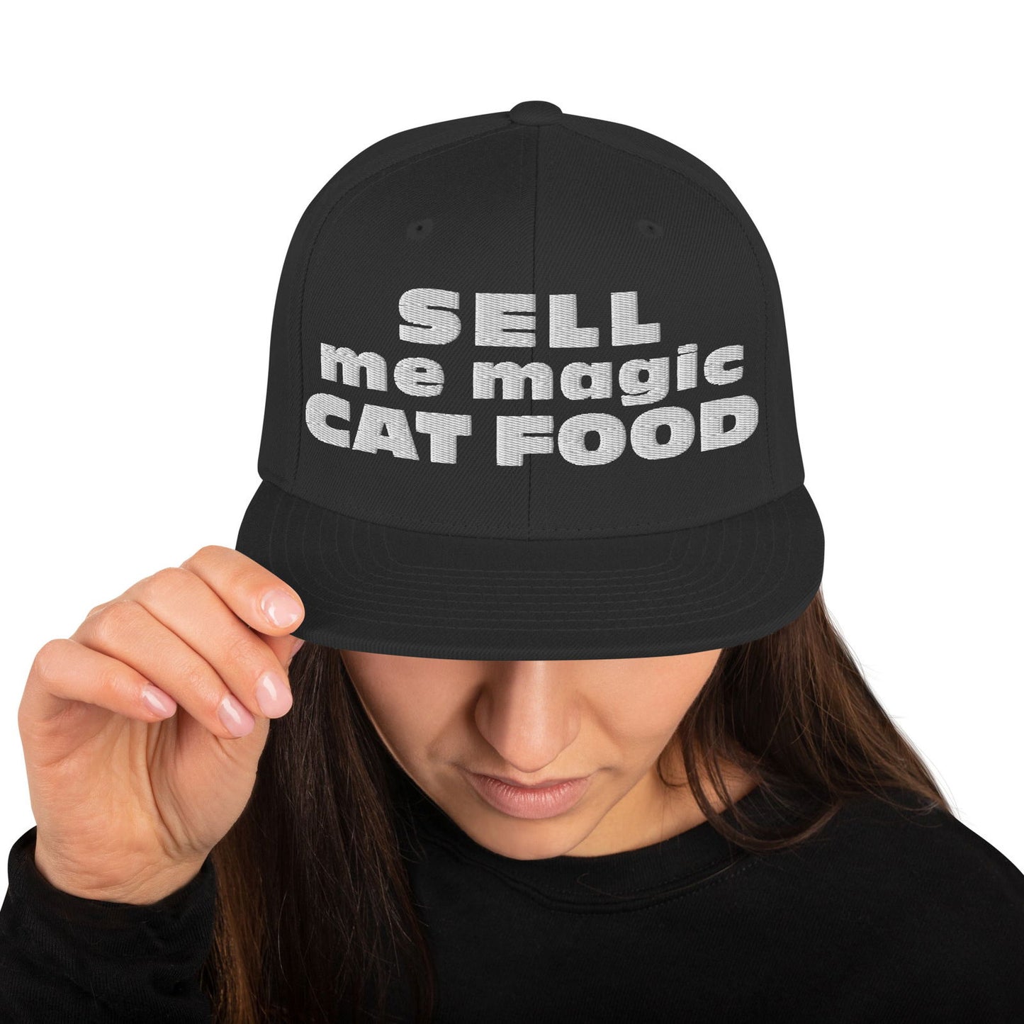 Rave Hat • Sell me magic cat food (Snapback Hat) - CATSONDRUGS.COM