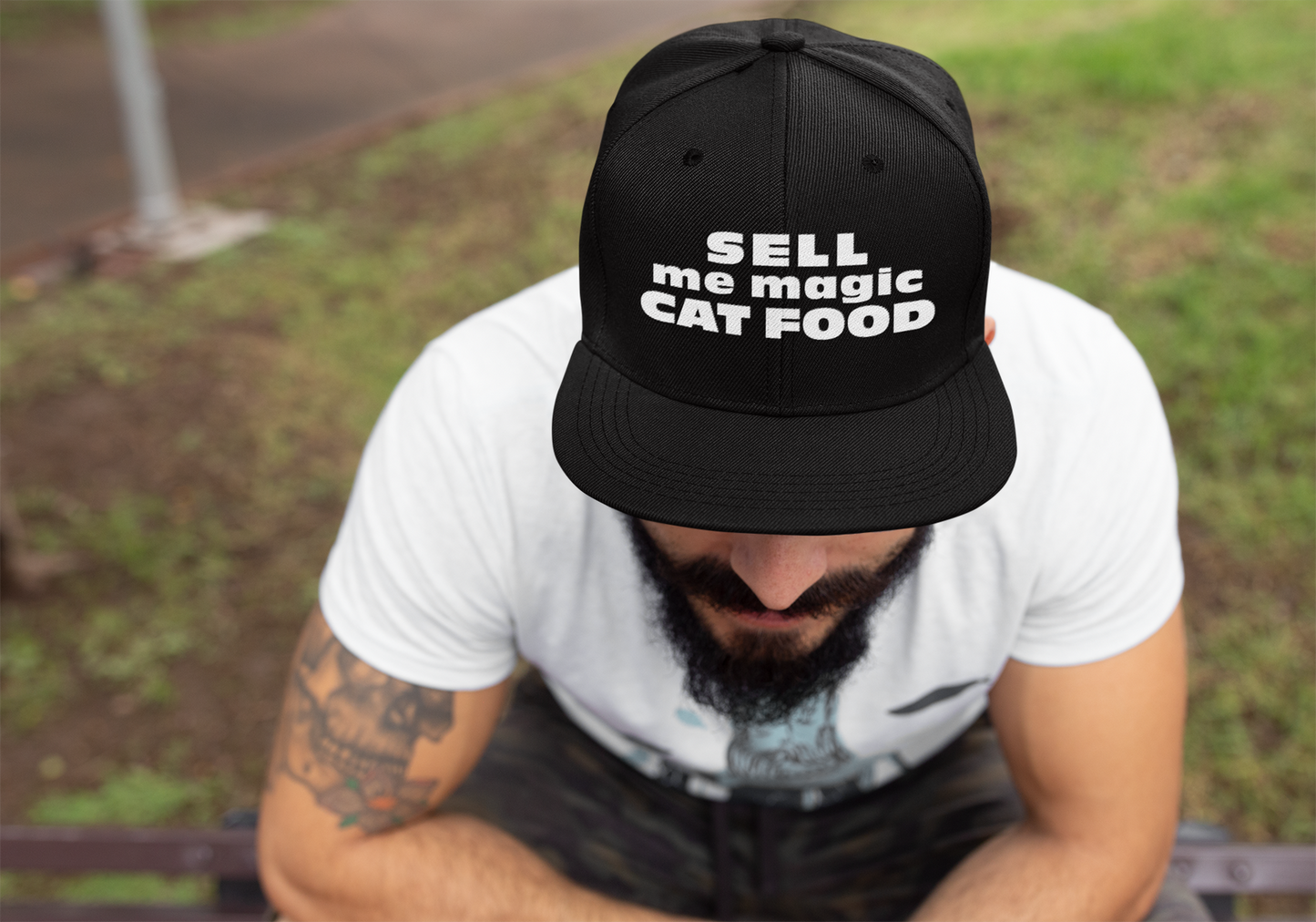 Rave Hat • Sell me magic cat food (Snapback Hat) - CATSONDRUGS.COM