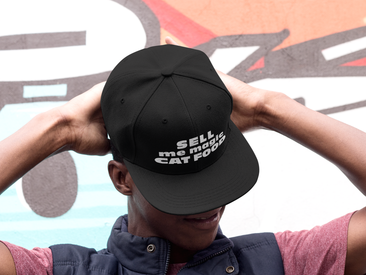 Rave Hat • Sell me magic cat food (Snapback Hat) - CATSONDRUGS.COM