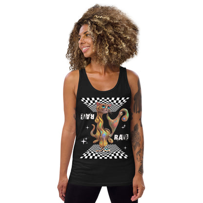 Psychedelic Rave Cat Tank Top.