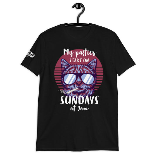 Ropa Techno Mujer con Camiseta Sunday Parties de Catsondrugs.com