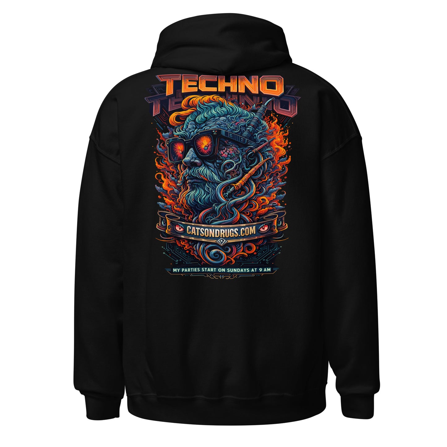Sudadera techno dark streetwear para cultura rave