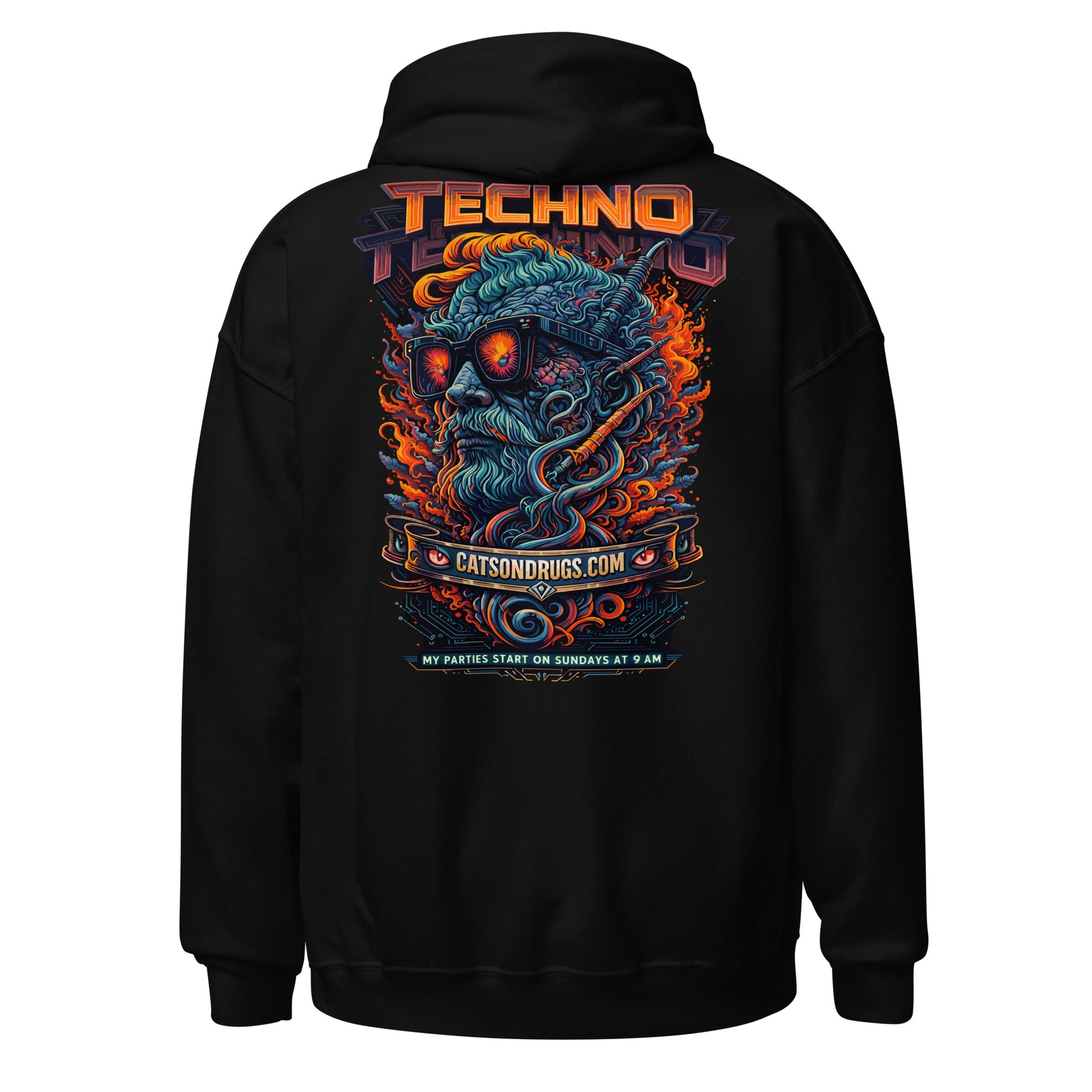 Sudadera techno dark streetwear para cultura rave