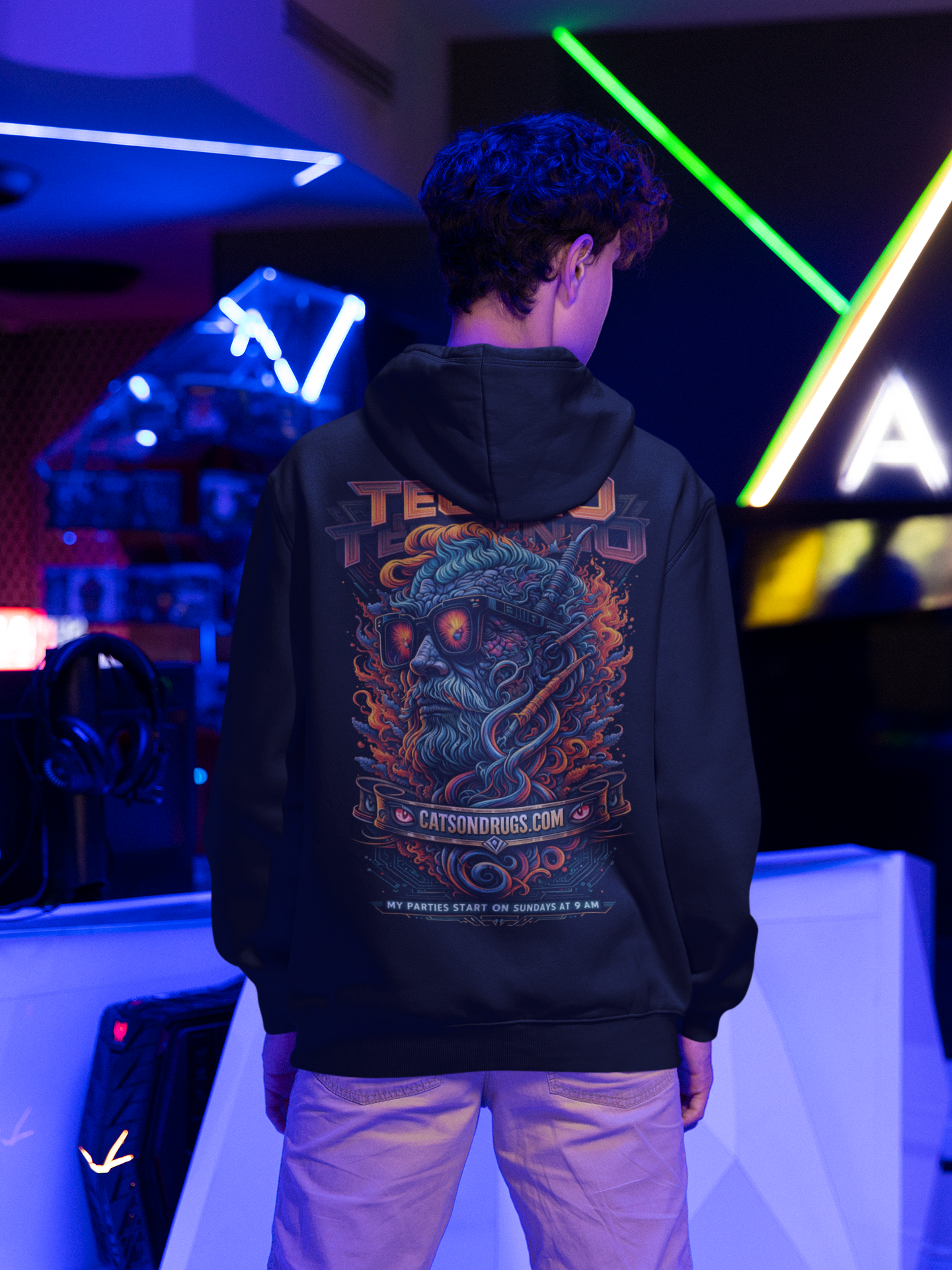 Sudadera techno fashion inspirada en raves europeas