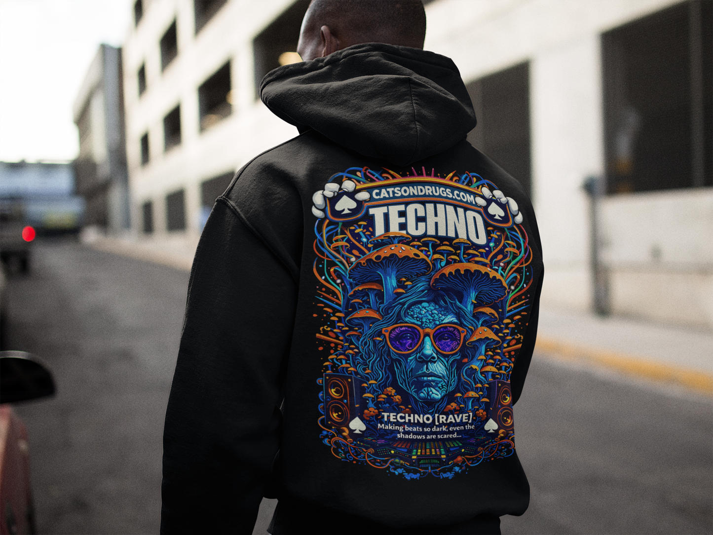 Sudadera techno minimalista para DJ techno
