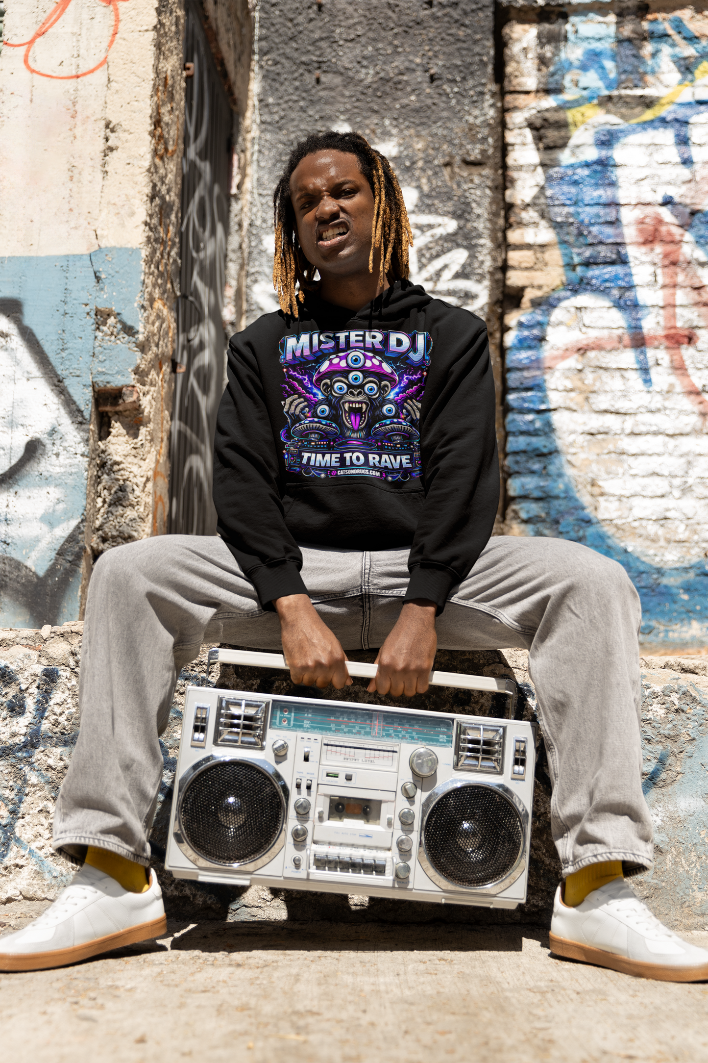 Sudadera techno para clubbing y festivales electronicos