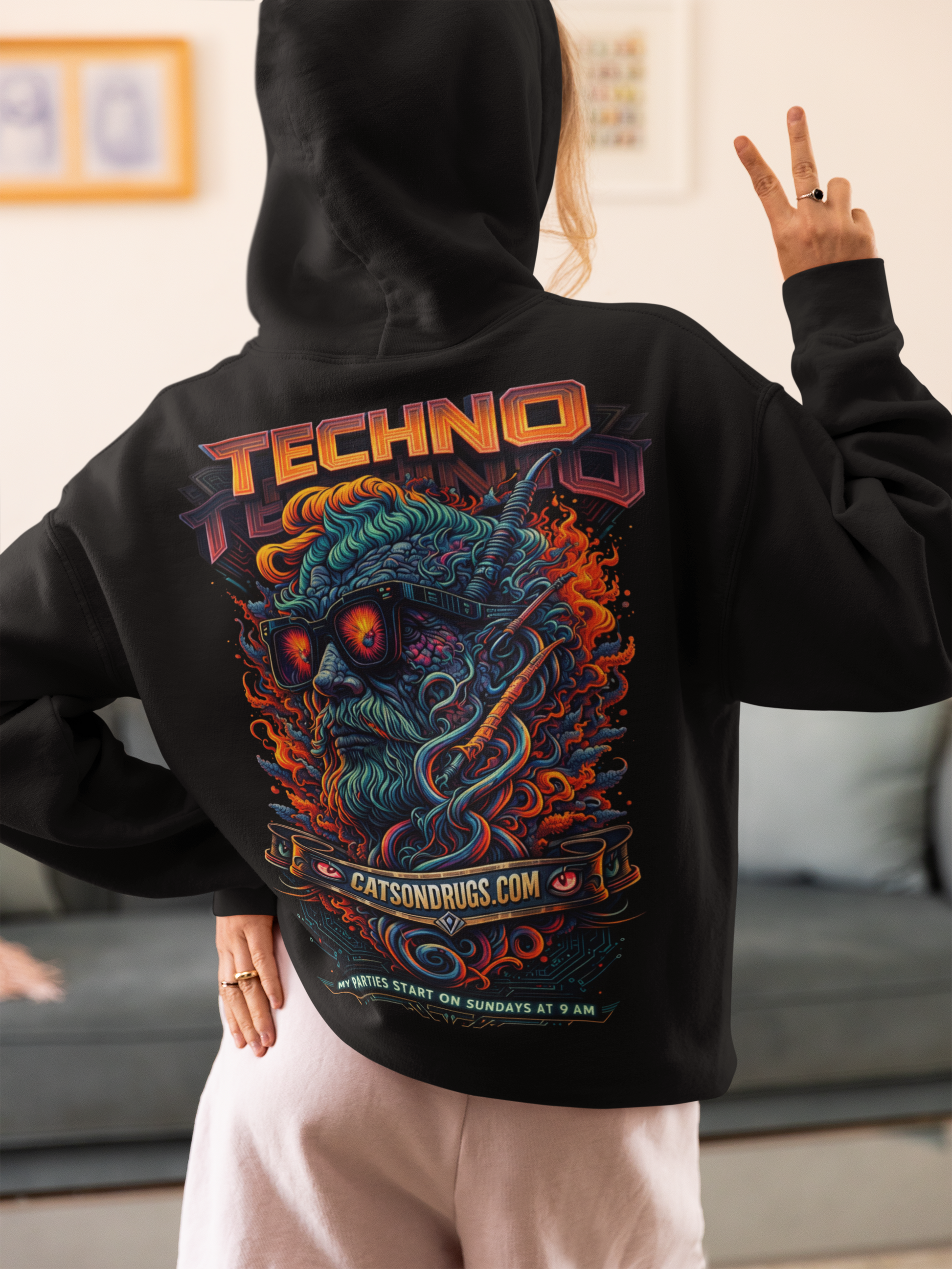 Sudadera techno streetwear para fans de musica techno