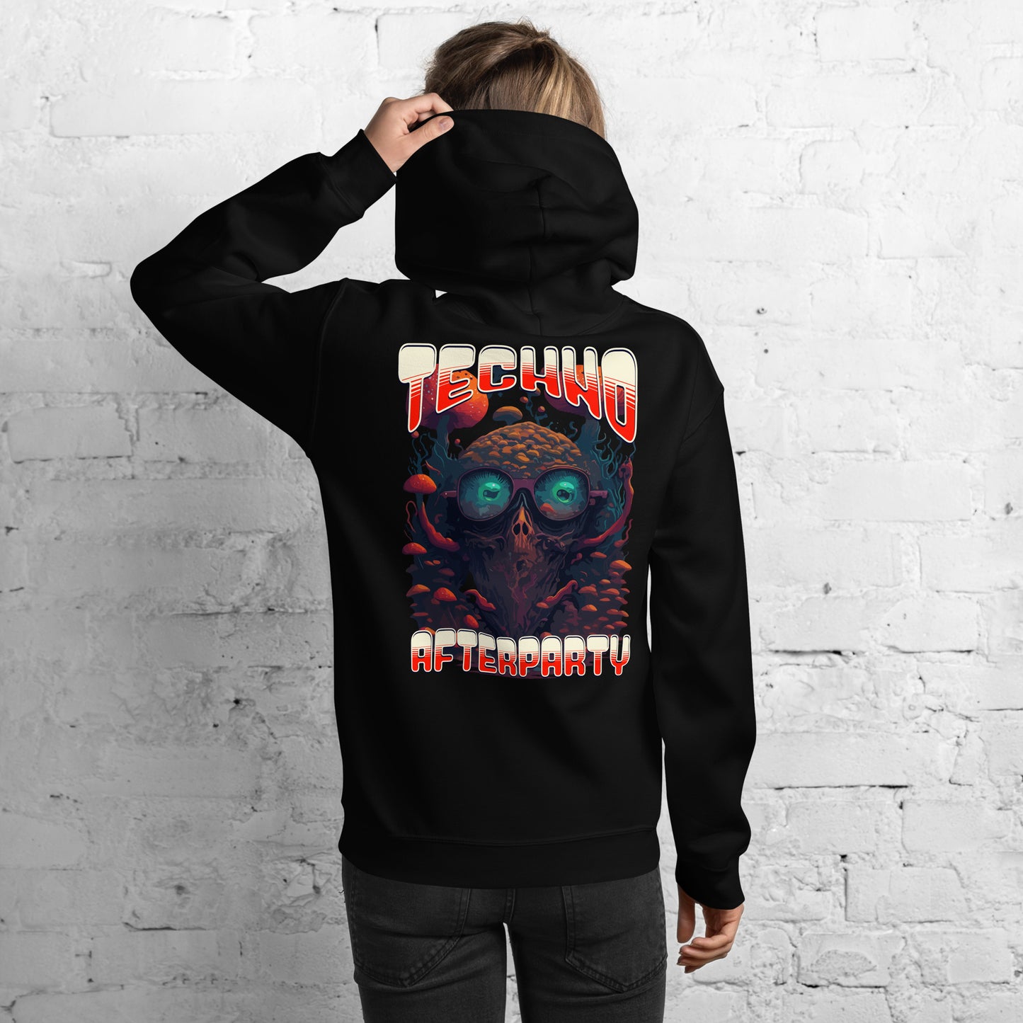 Techno Afterparty Hoodies for Women from catsondrugs.com