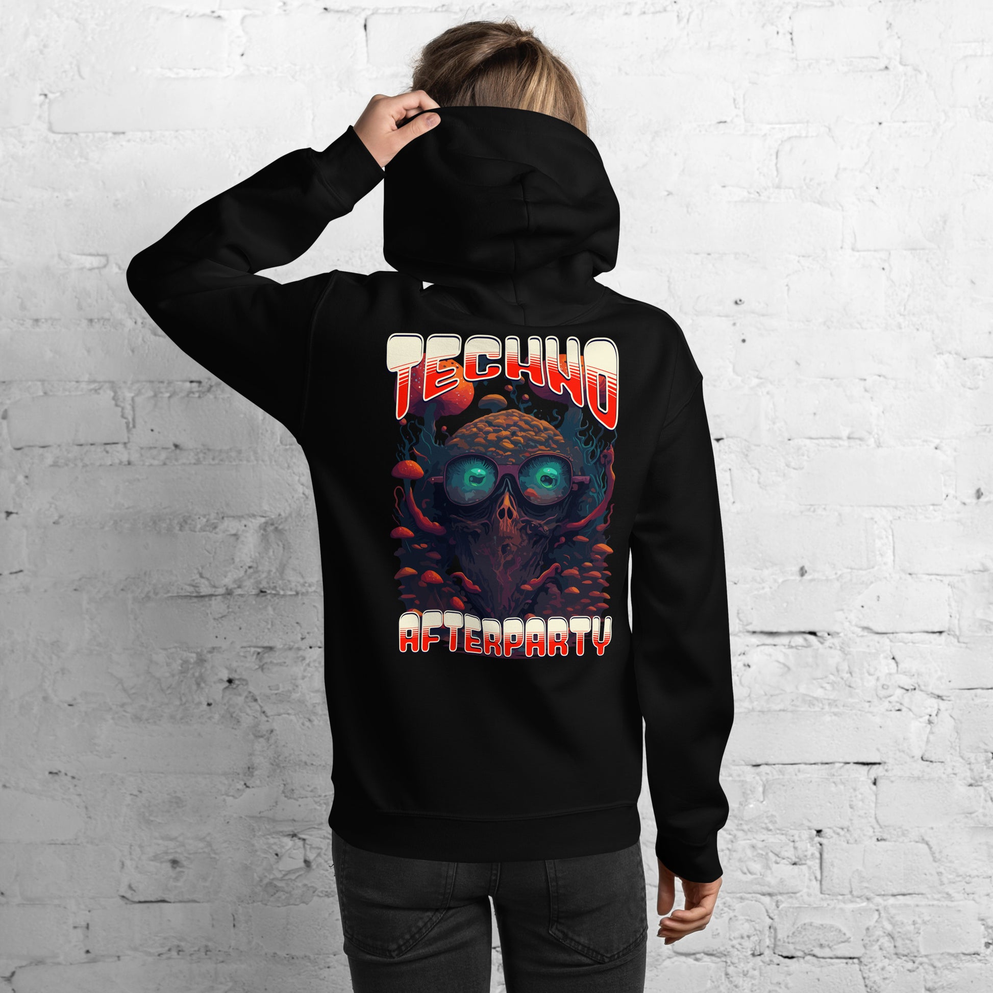 Techno Afterparty Hoodies for Women from catsondrugs.com