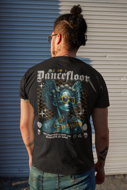 Techno Camiseta con diseño de ángel y estilo underground