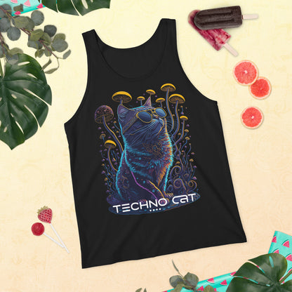 Techno Cat Tank Tops