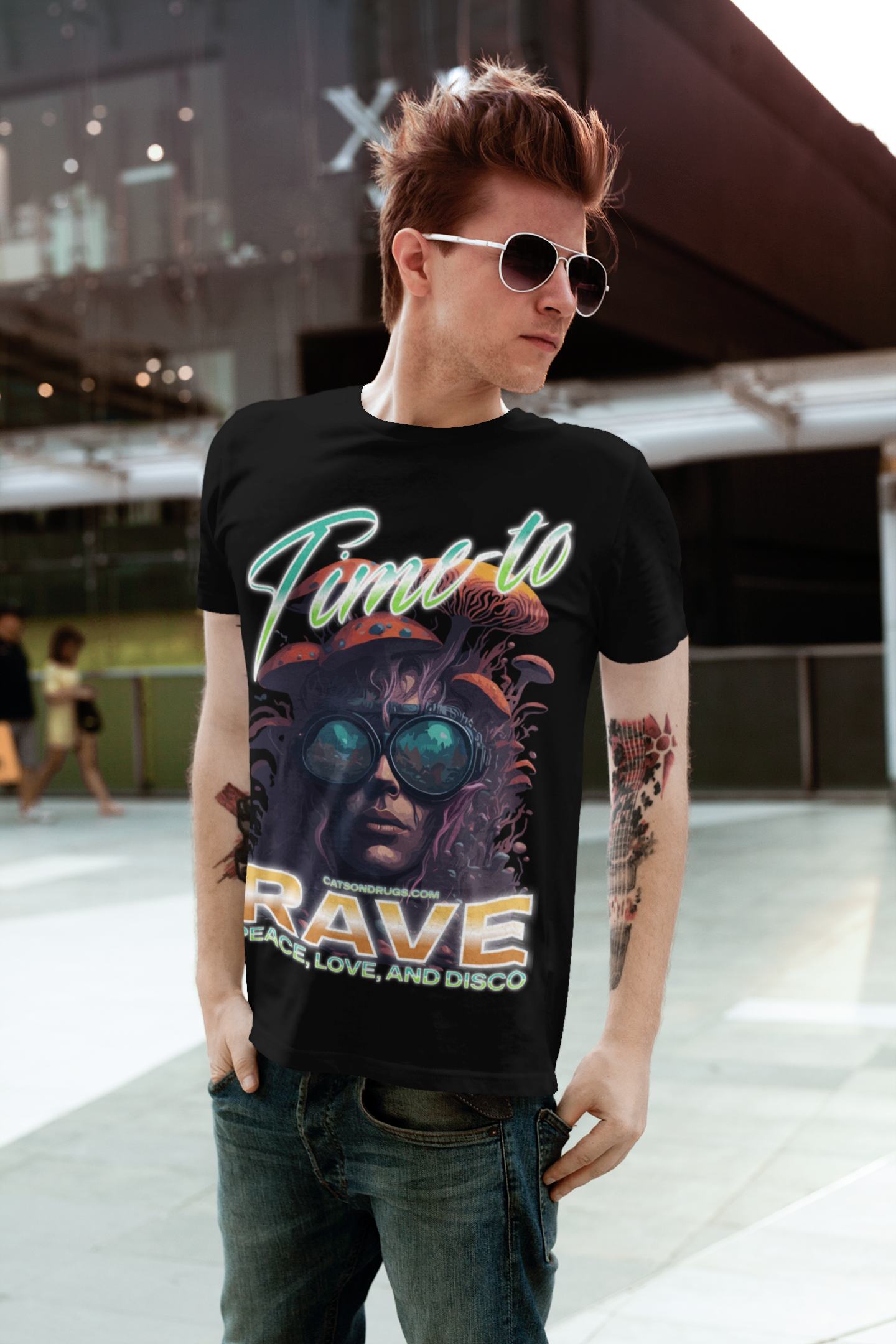 Time to Rave Camiseta EDM from catsondrugs.com