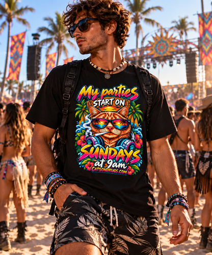 Techno T-Shirt | Sunday Techno Cat | Ecstasy Edition