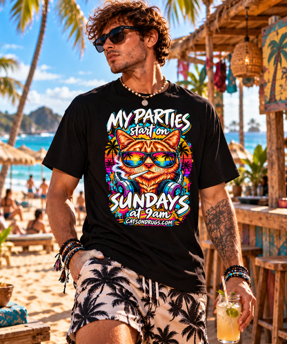 Techno T-Shirt | Sunday Techno Cat | Ecstasy Edition