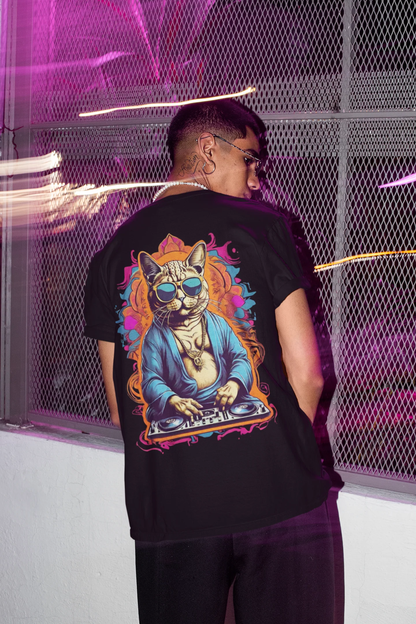Unique Psychedelic Wear Buddha Cat rave shirt for men and women