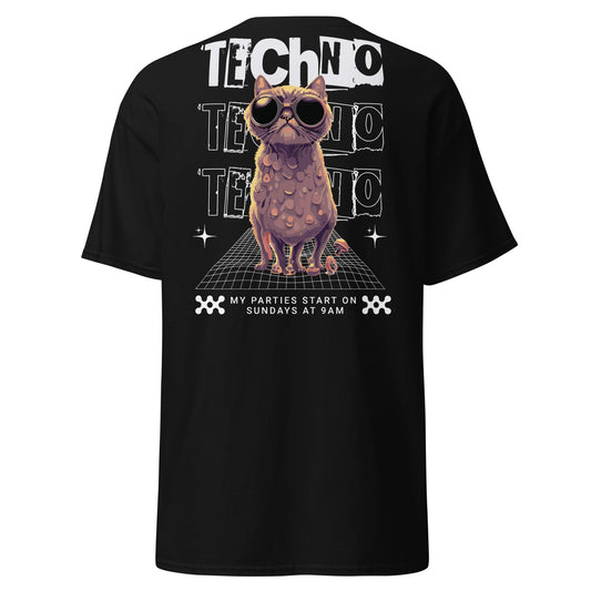 Unisex Techno Cat T-Shirt – stylische Mode für die Techno Szene