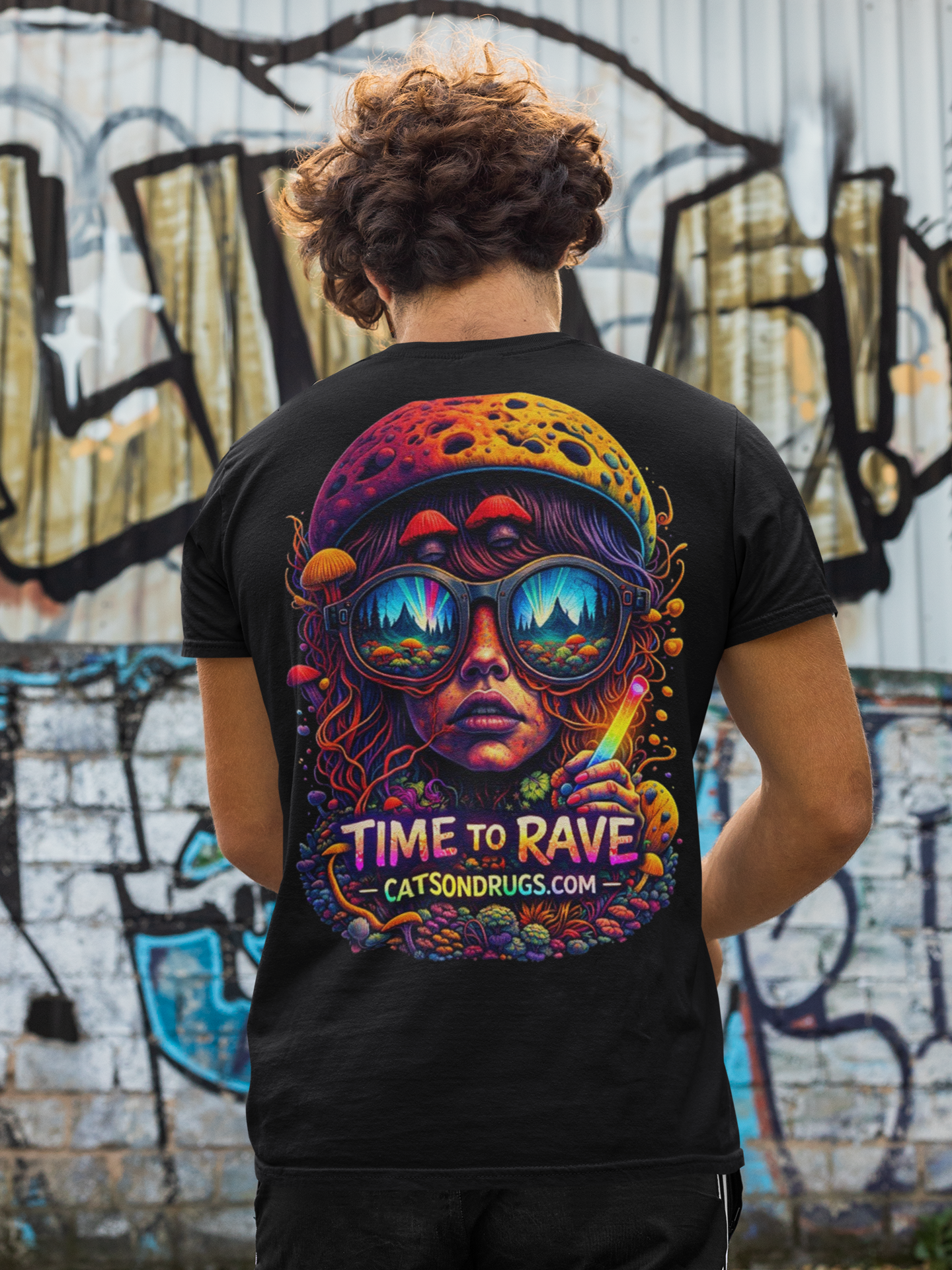 acid techno rave graphic tee