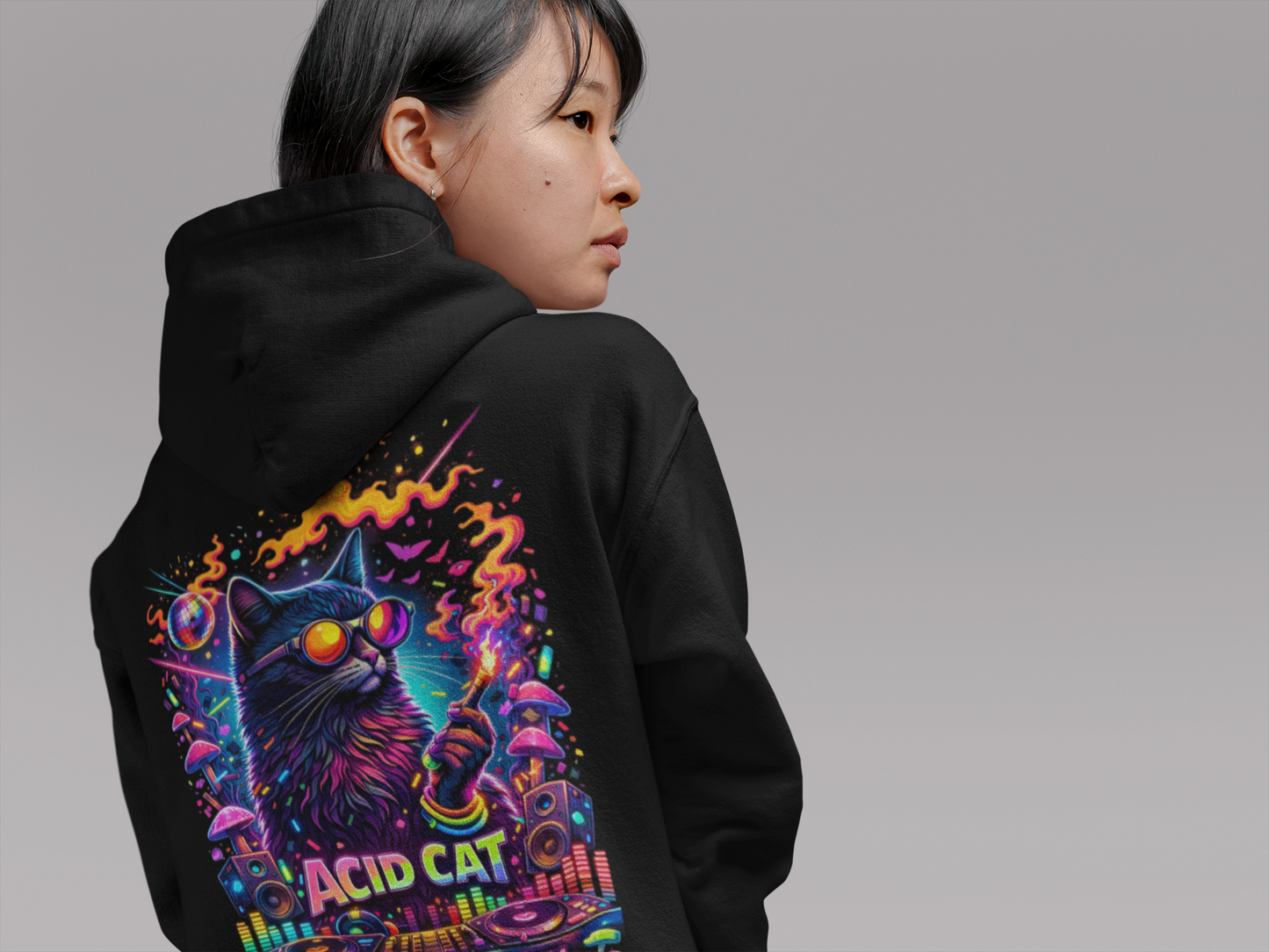 Acid Hoodie | Psychedelic Acid Cat