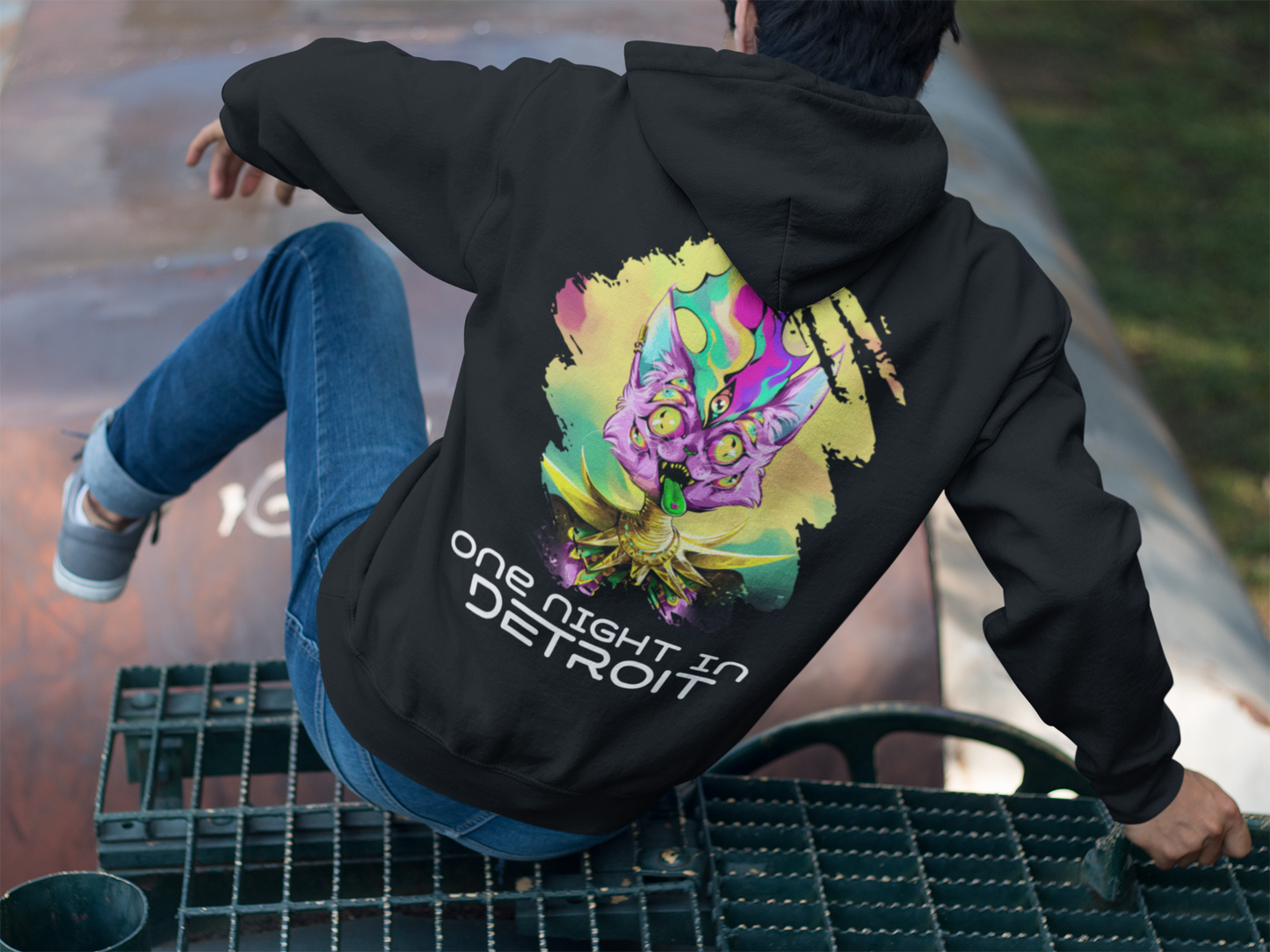 One night in Detroit - Unisex Hoodie - CatsOnDrugs