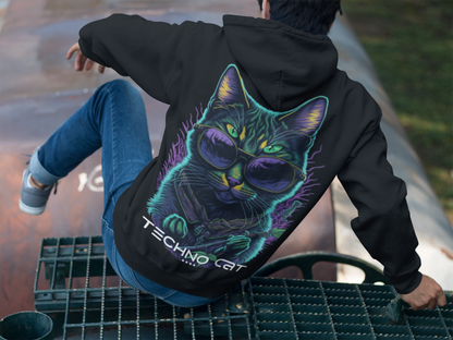 Techno Cat - Unisex Hoodie - CatsOnDrugs
