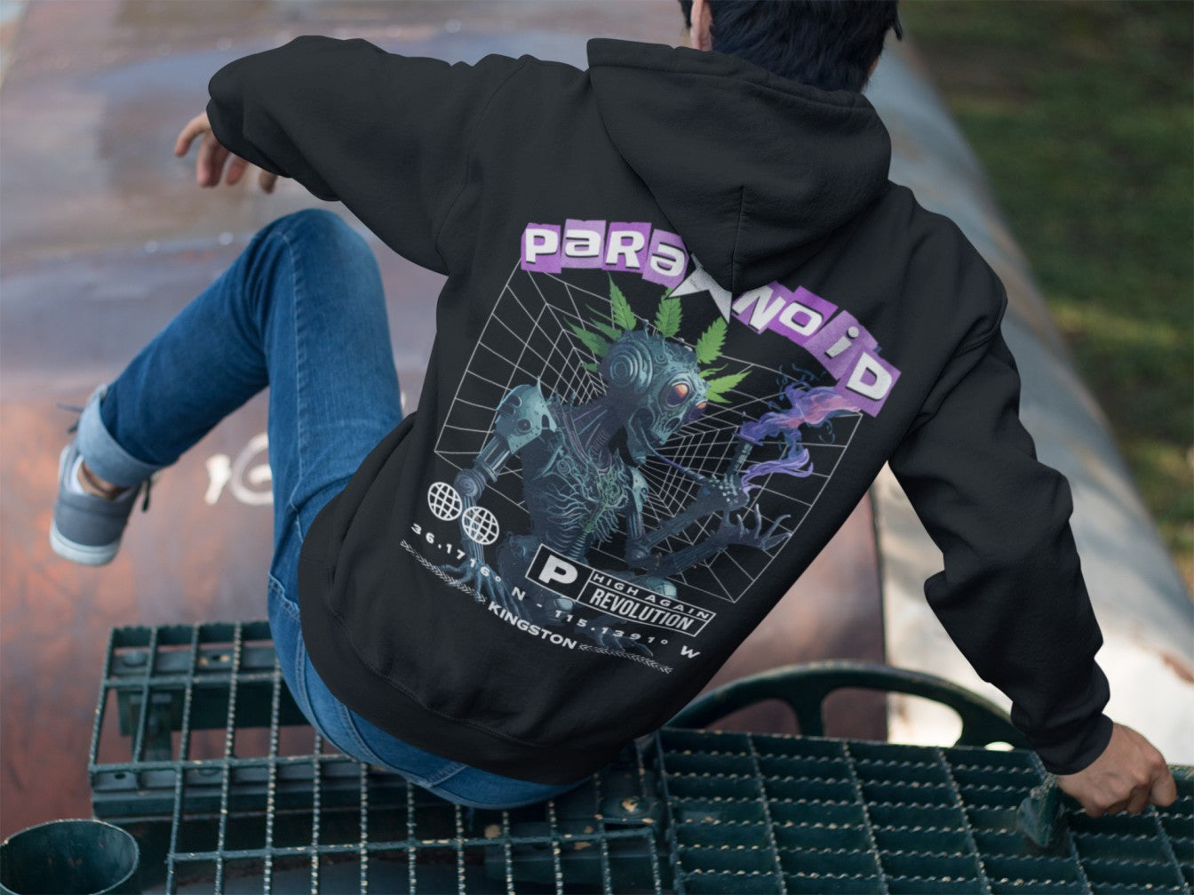 Acid Hoodie | Paranoid Robot Cat