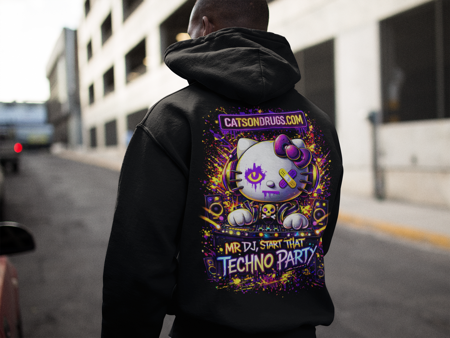 Festival Hoodie | Mr DJ, Techno Party Cat
