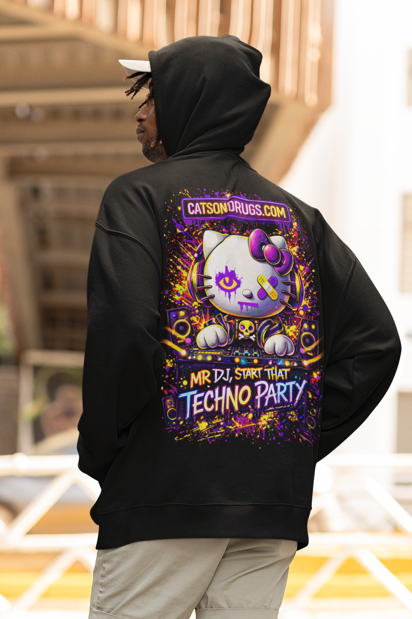 Festival Hoodie | Mr DJ, Techno Party Cat
