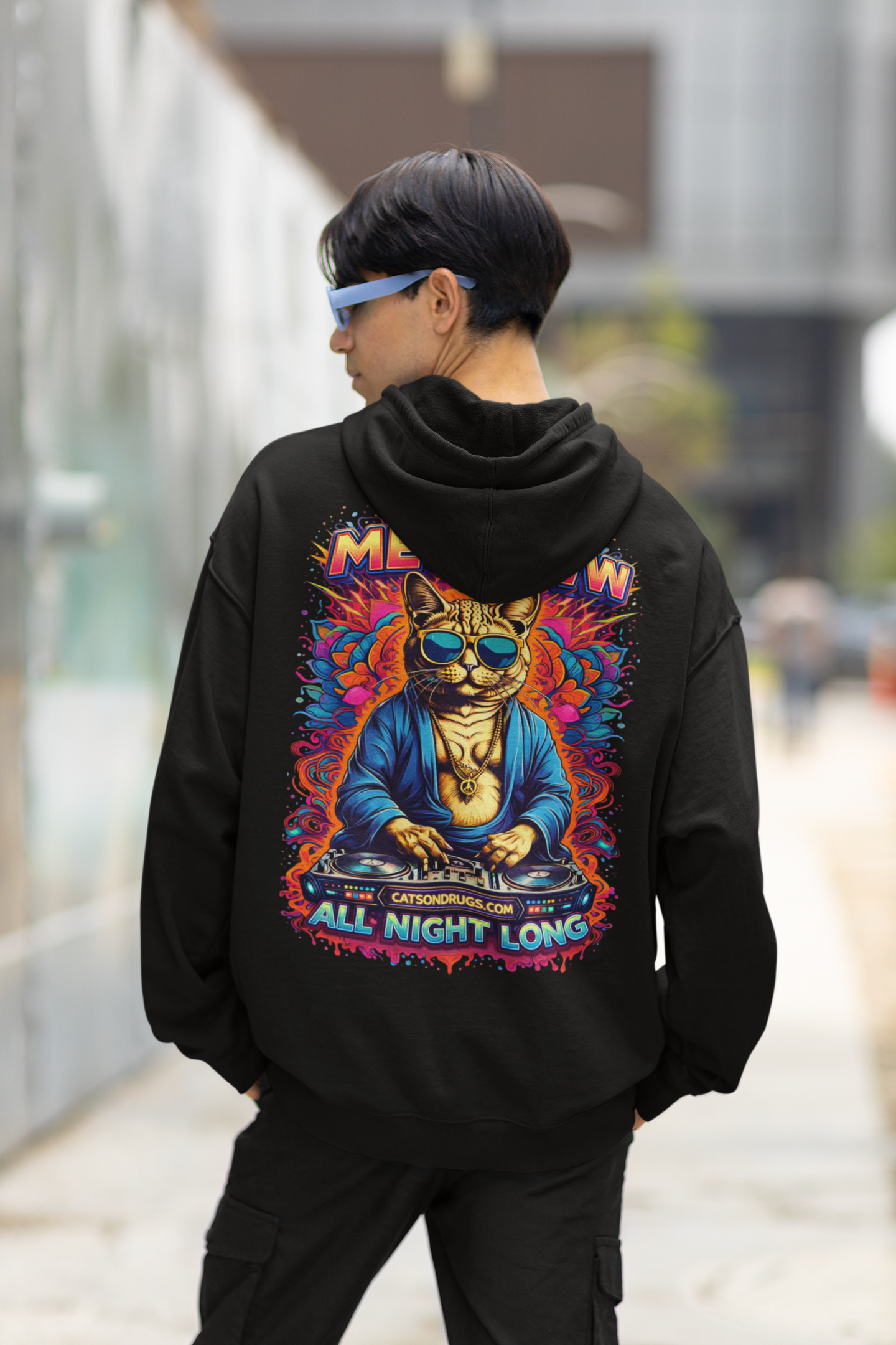 Psychedelic Hoodie | Buddha Cat