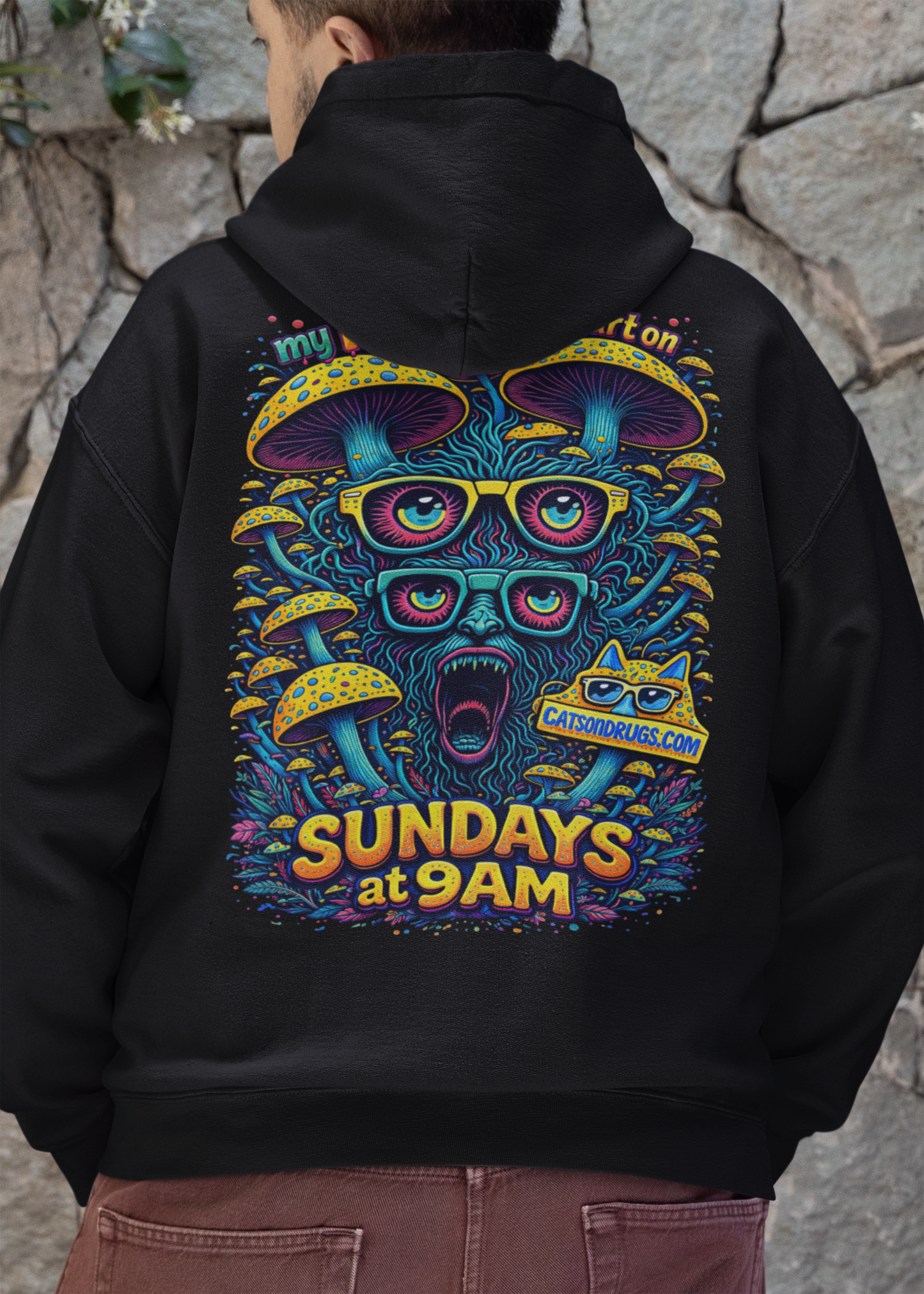 Festival Hoodie | Sunday Techno Cat