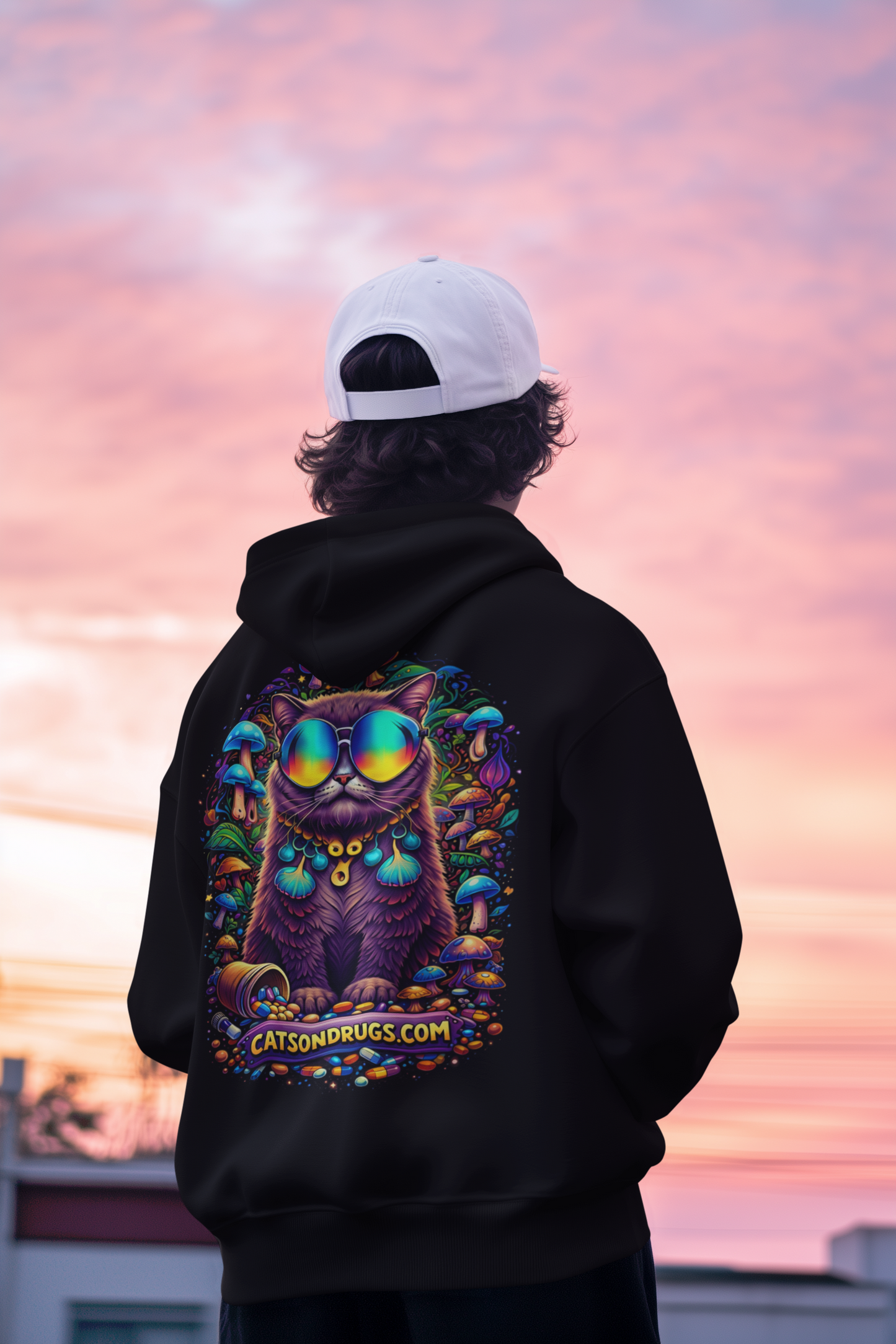 Trance Hoodie | Diamond Trippy Cat