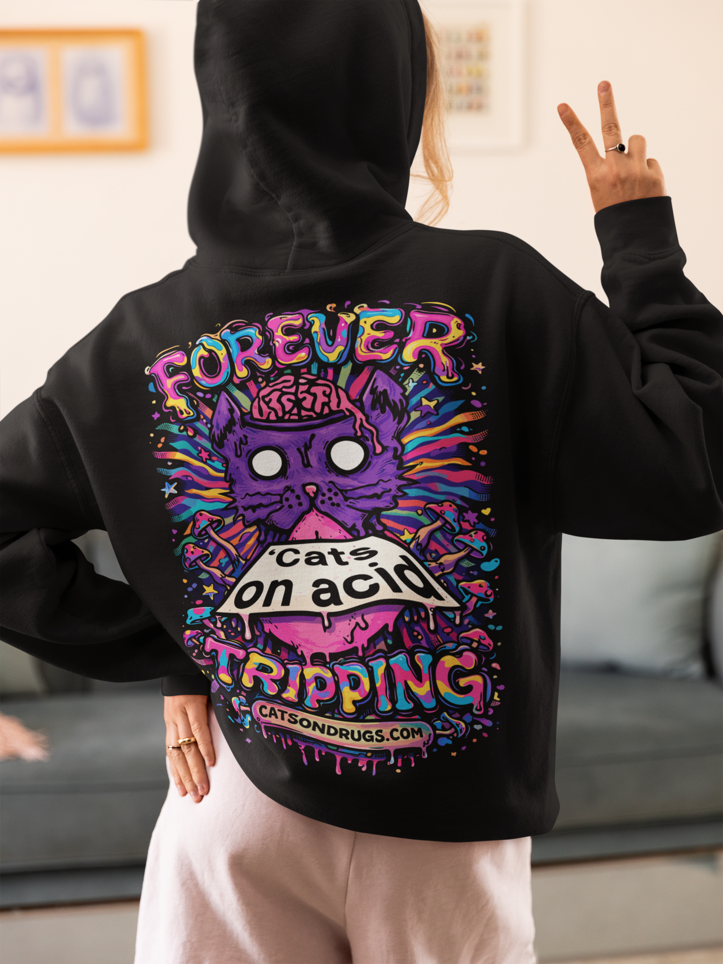 Acid Hoodie | Psychedelic Acid Cat