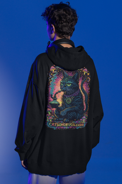 Psychedelic Hoodie | Trippy Shisha Cat